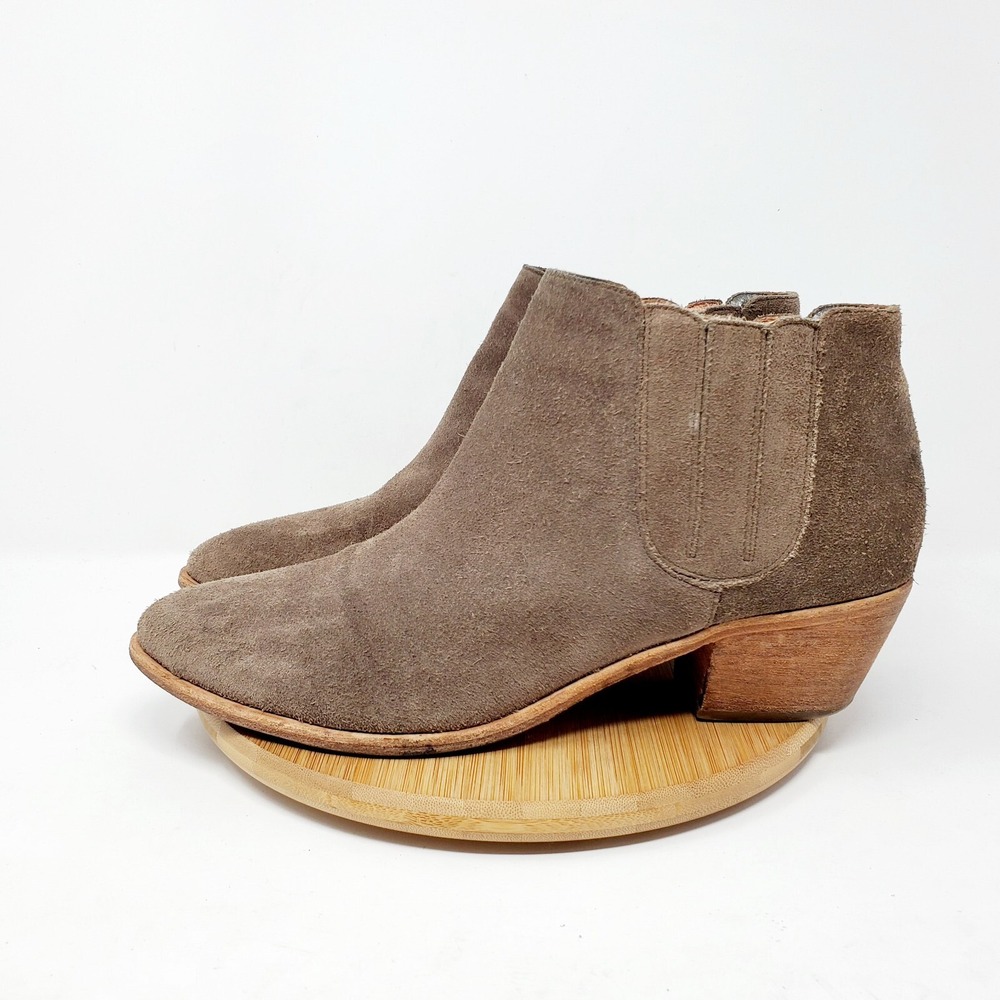 Joie Barlow Womens 41 Ankle Boots Brown Suede Leather Bootie Western Boho